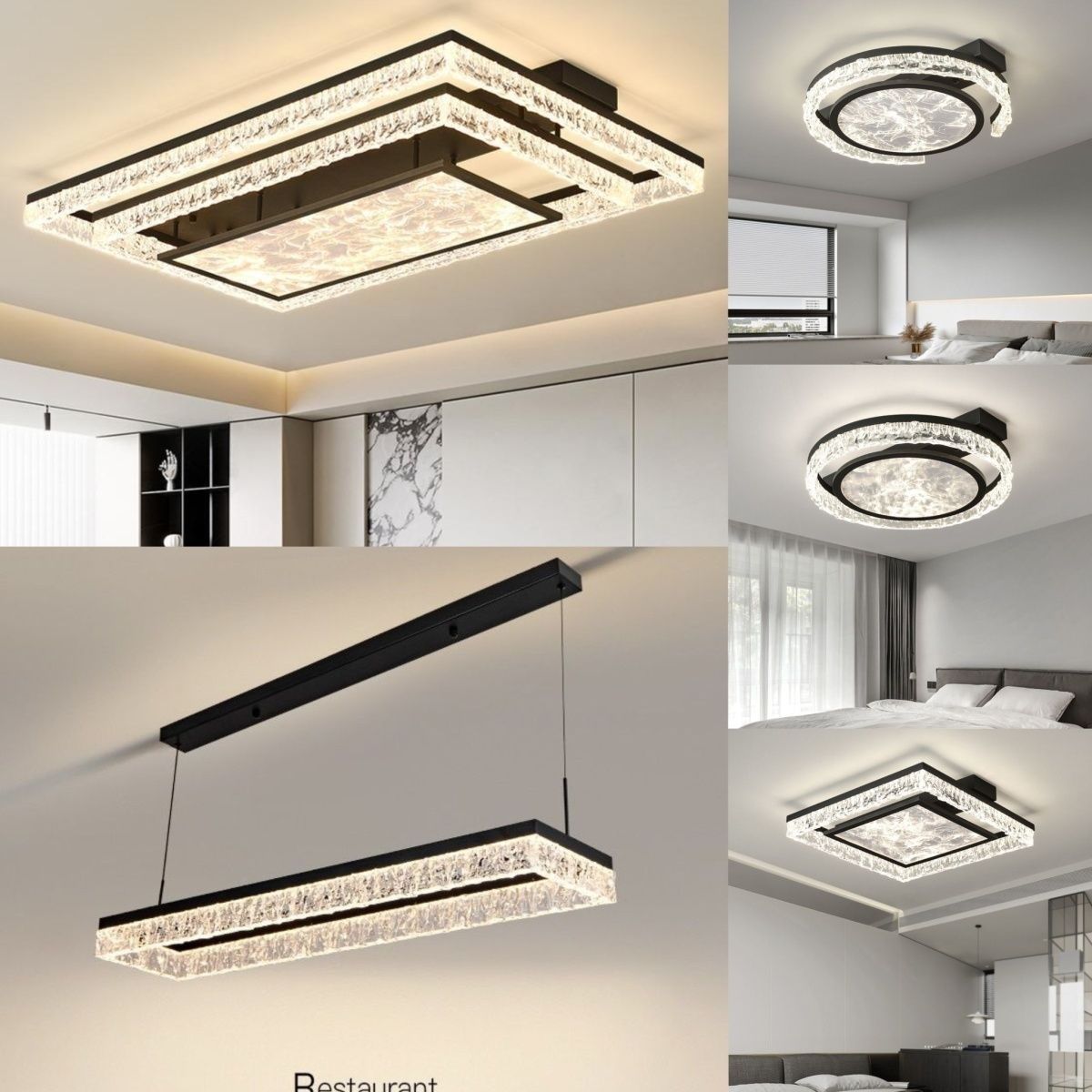 客厅吸顶灯2025新款意式现代简约大气全屋轻奢感餐厅卧室全屋套餐