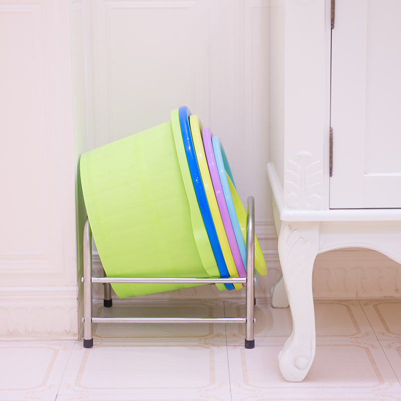 加厚加粗不锈钢盆架脸盆宝宝澡盆收纳架卫生间置物架多功收纳架