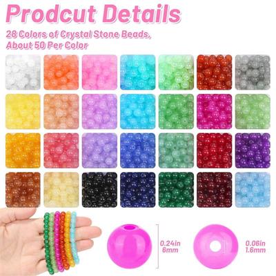 6/8mm Glass Jelly Beads DIY Necklace Bracelet Earring Making