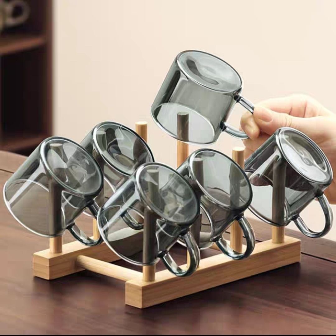 耐热玻璃茶杯轻奢烟灰色茶杯家用耐热功夫茶品茗杯