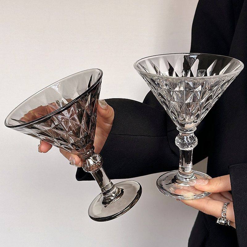 鸡尾酒杯法式优雅ins透明高脚杯高颜值香槟杯红酒杯果汁杯玻璃杯