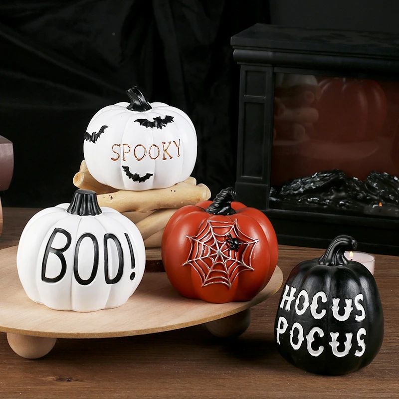 Halloween Ornaments Resin Thanksgiving Pumpkin Set