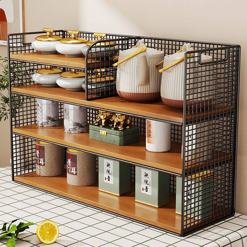 茶水间茶叶零食整理箱桌面置物架茶包收纳盒办公室胶囊咖啡储物柜
