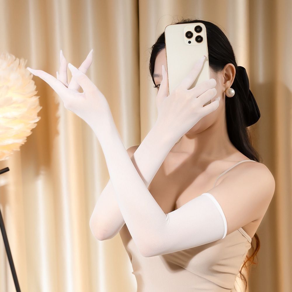 无缝丝滑手套五指丝袜手套超薄无缝婚纱手套女士礼物仪手套长袖防