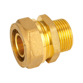 战一铝塑管外牙卡套直接铝塑管接头卡套接头PERT管接头地暖管