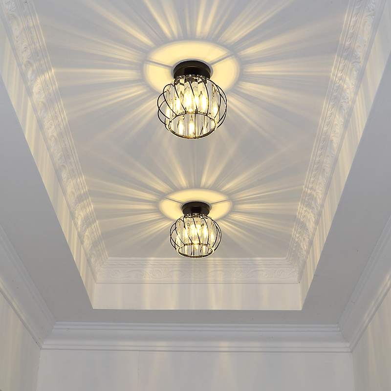 水晶过道灯走廊灯 LED北欧风格阳台灯吸顶灯个性创意门厅玄关灯