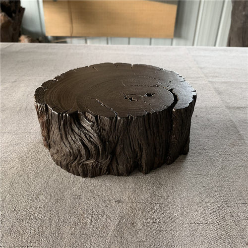 千年乌木阴沉木厚垫子铁壶玻璃壶垫茶道配件创意花盆瓶工艺品底座