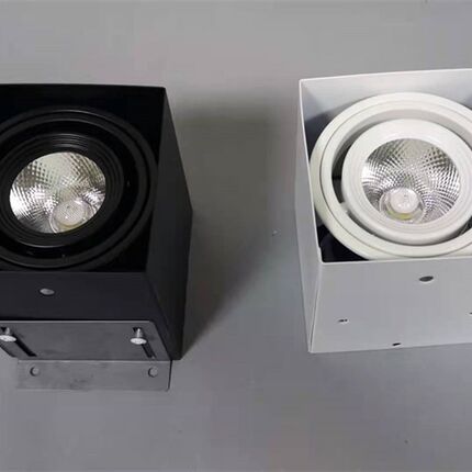 铝方通吊顶专用led灯方形方通cob双头明装格栅筒灯射灯天花斗胆灯