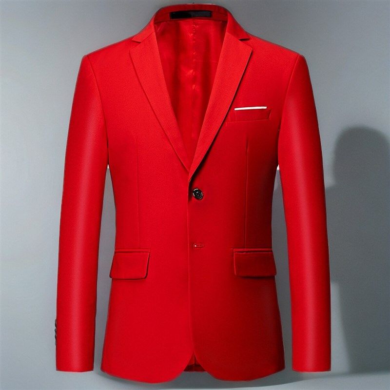 春秋衣服男士单西休闲正装西装外套小西服白色上衣职业装套装男装