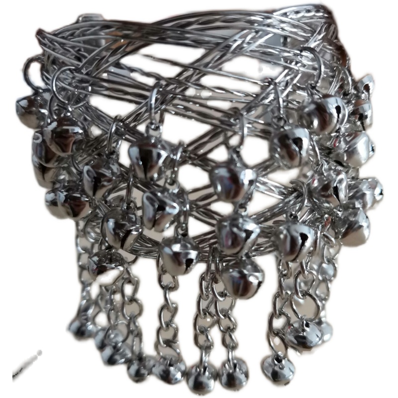 少数民族配饰/辅料/苗银/DIY/银手镯吊铃铛