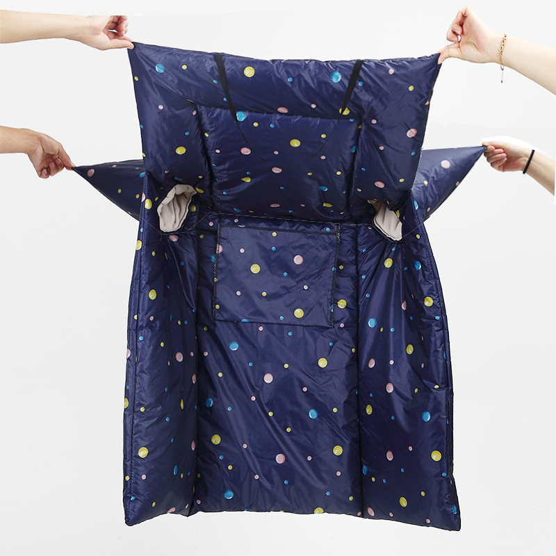 双面防水加厚丝绵电动摩托车挡风被冬连体把套电车风挡反光大口袋