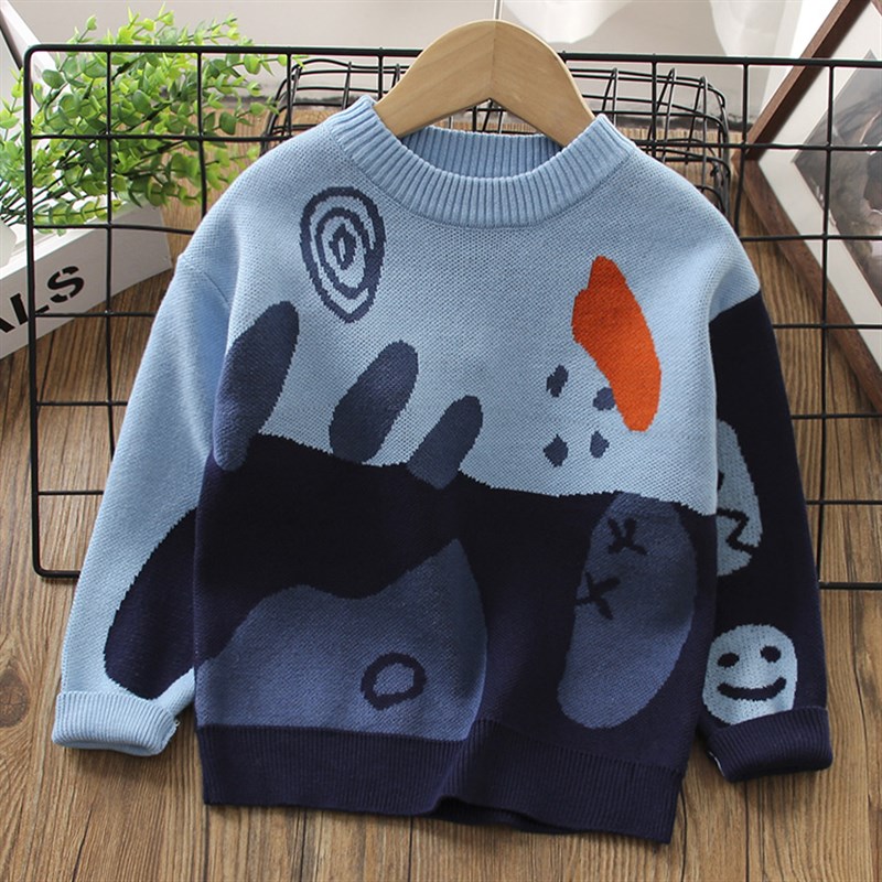 男童毛衣加绒加厚秋冬款2021新款儿童针织衫线衣洋气宝宝打底衫