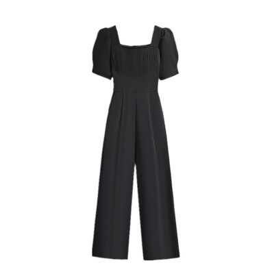 西装连体裤女高级感2024夏季新款收腰显瘦垂感阔腿裤一件式连衣裤