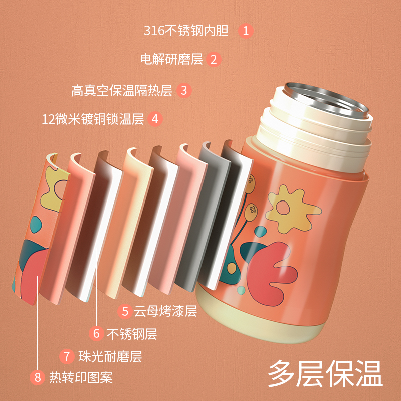 儿童水杯学饮鸭嘴婴儿保温吸管杯6个月宝宝奶瓶家用外出喝奶两用