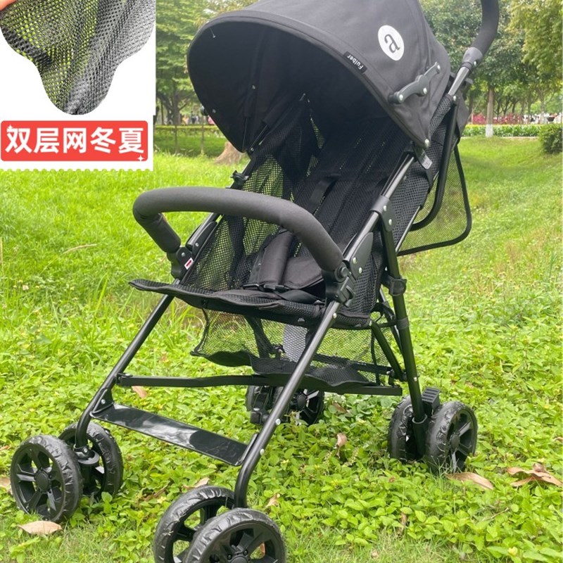 出口简易儿童手推车加高折叠婴儿伞车大童宝宝溜娃神器3岁6岁8