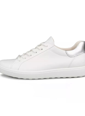 ECCO爱步女款轻便时尚板鞋 百搭小白鞋休闲鞋 柔酷7号 470843