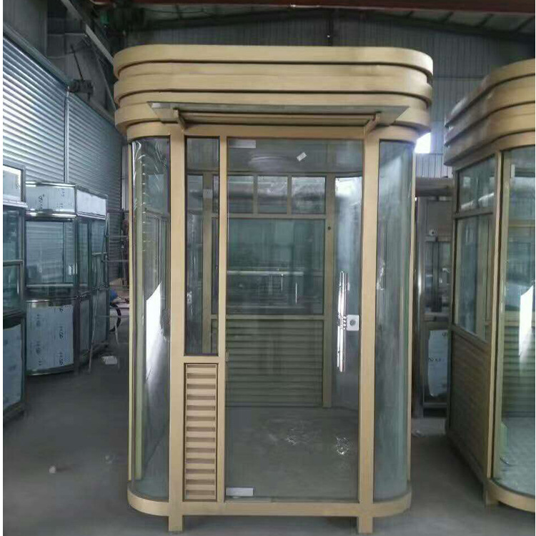 户外岗亭保安亭户外可移动钢结构治安门卫室金属雕花板门岗亭厂家