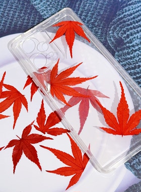 红枫叶压花标本DIY手机壳杯垫
