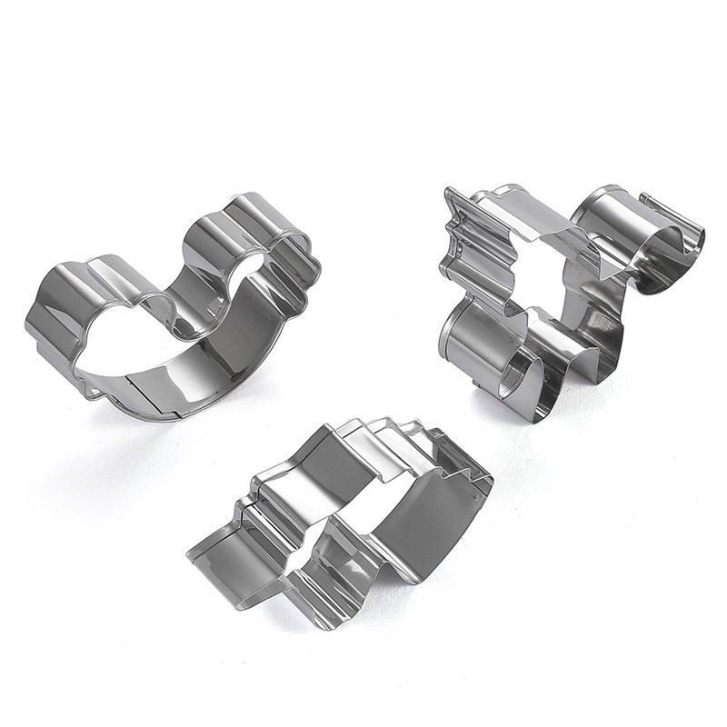 新款不锈钢切模3件套装独角兽切模翻糖烘焙工具DIY饼干模具