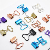 纸上金属造型书夹子彩色仿金中小号长尾燕尾夹学生用试卷票夹19mm