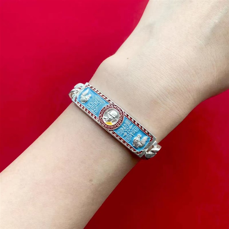 刘宽同学暹运堂  泰国龙婆瑞 2566庙裂阿百 九宝铜合金招米 手链