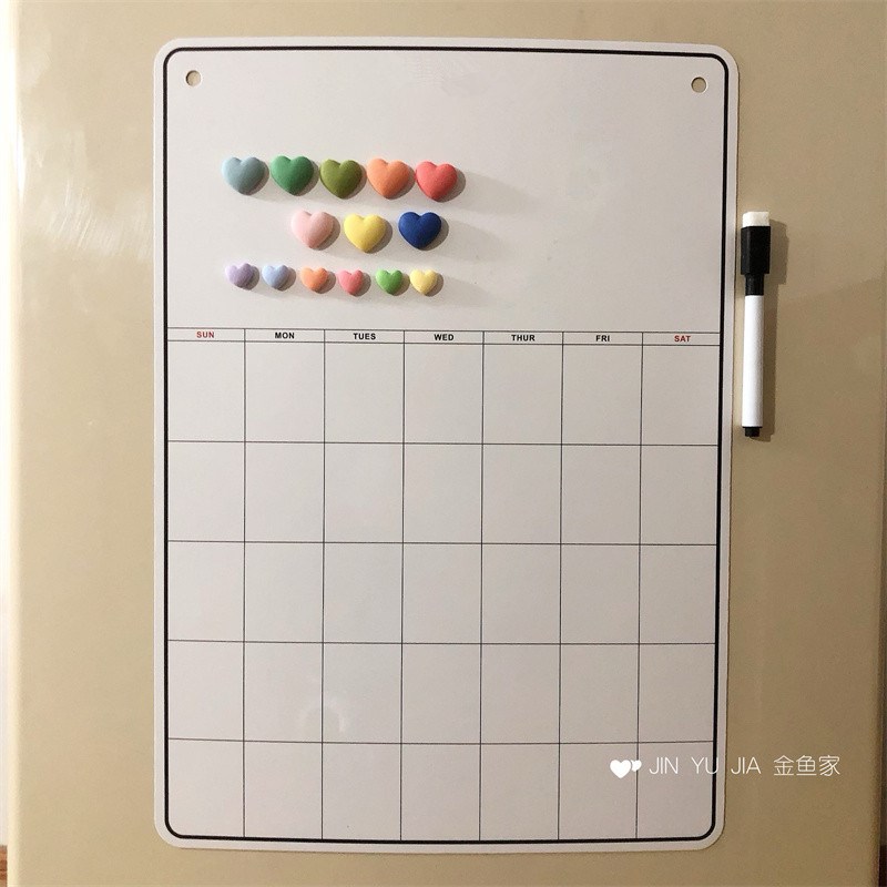 日历周计划表入户门白板磁吸辅食学习备忘打卡记录表冰箱贴留言贴