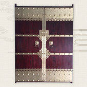 中式 木门锁花园庭院门闩仿古门扣铜门栓 纯铜加厚大门明插销老式