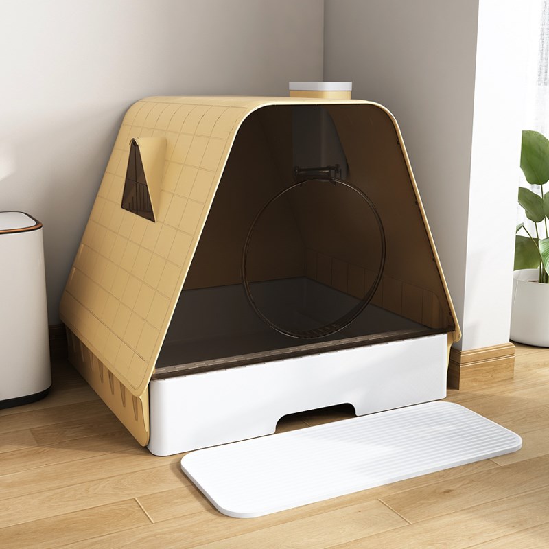 猫砂盆全封闭超大号防臭特大号猫咪猫厕所抽屉式猫屎盆防外溅带砂