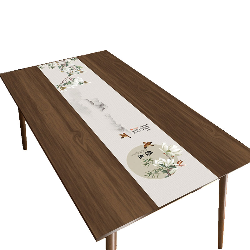 新中式餐桌垫防水防油免洗防烫皮革茶几书桌桌布长方形皮革茶几垫