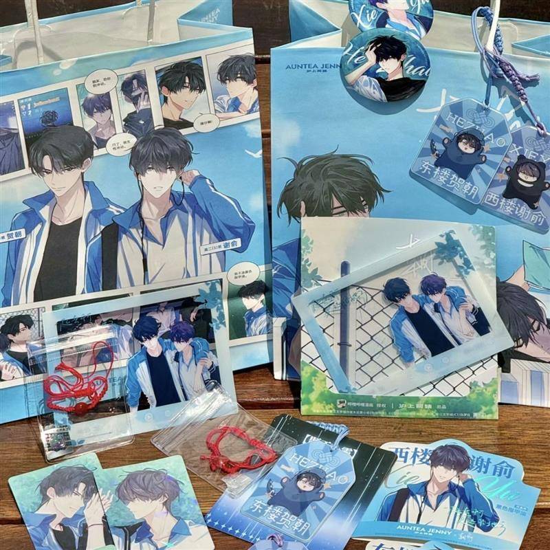 沪上阿姨伪装学渣联名全套周边透卡纸袋吧唧徽章谢俞贺朝ins风