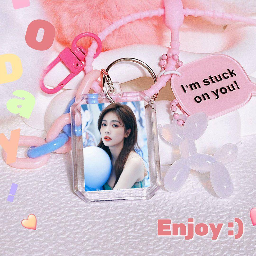 白鹿周边挂件透明亚克力明星INS风新款应援同款小卡钥匙扣diy饭制