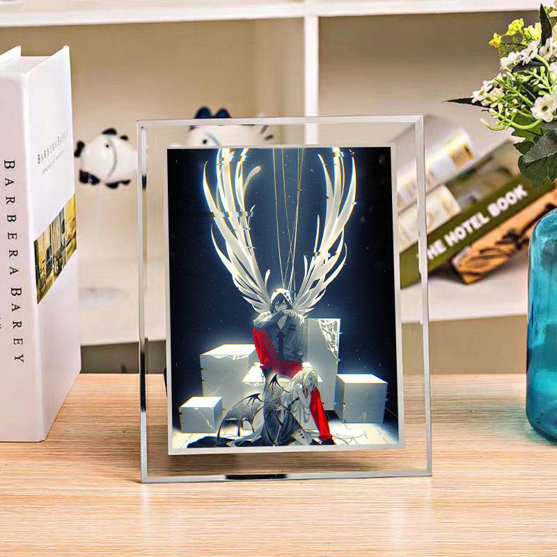 动漫杀戮天使瑞吉儿艾札克周边照片水晶玻璃生日礼物相框定制图片