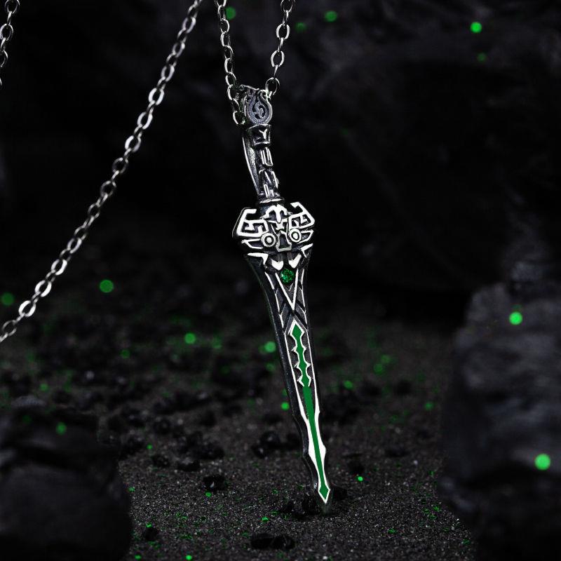 《仙逆》王林绿色飞剑吊坠项链国漫周边首饰品谷子挂坠二次元配饰