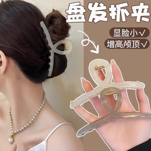 简约大号鲨鱼夹抓夹女后脑勺盘发夹子塑料鲨鱼夹显脸小高级感头饰