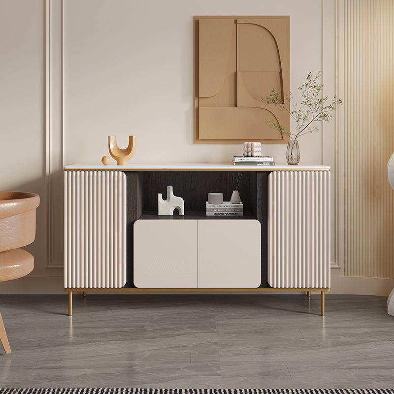 轻奢岩板餐边柜一体靠墙厨房储物柜现代简约家用橱柜子客厅置物柜