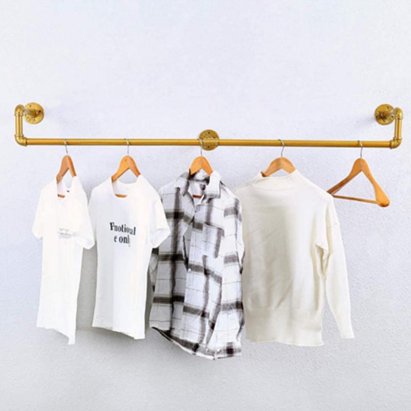 美式W型服装架工业风复古服装上墙展示衣架置物架杆水管展示衣架