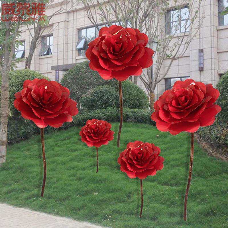 铁艺玫瑰花雕塑户外广场步行街园林售楼部草坪花朵网红拍照片摆件,电子/电工,接线端子,淘宝优惠券,粉丝福利购,淘宝优惠卷