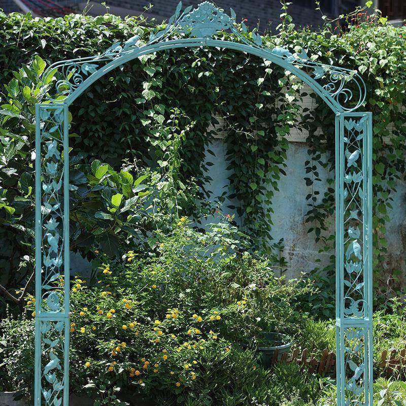铁艺复古拱门架子爬藤架花架户外庭院花园欧式拱形攀爬花架