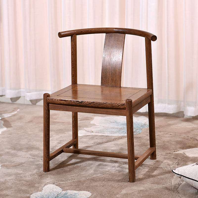 艺铭天下家具 鸡翅木靠背椅三件套 明清古典休闲椅中式实木办公椅
