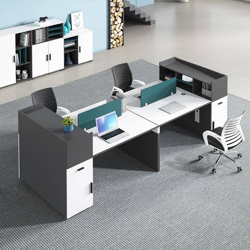 职员办公桌椅组合简约现代办公室家具电脑桌双人四人员工屏风卡位