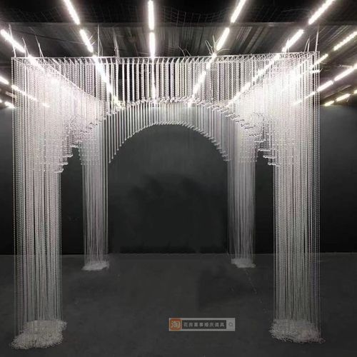 创意婚庆压克力珠帘拱门仪式水晶门婚礼舞台四方拱门布置装饰道具
