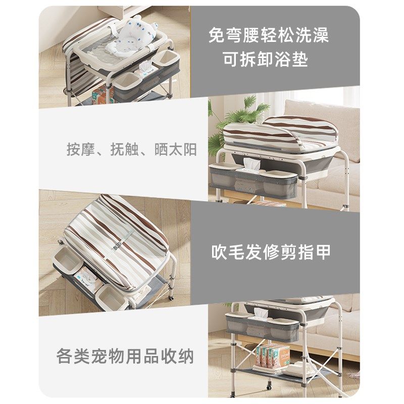 宠物狗狗洗澡盆猫咪专用沐浴盆可折叠支架小型犬家庭免弯腰浴缸桶