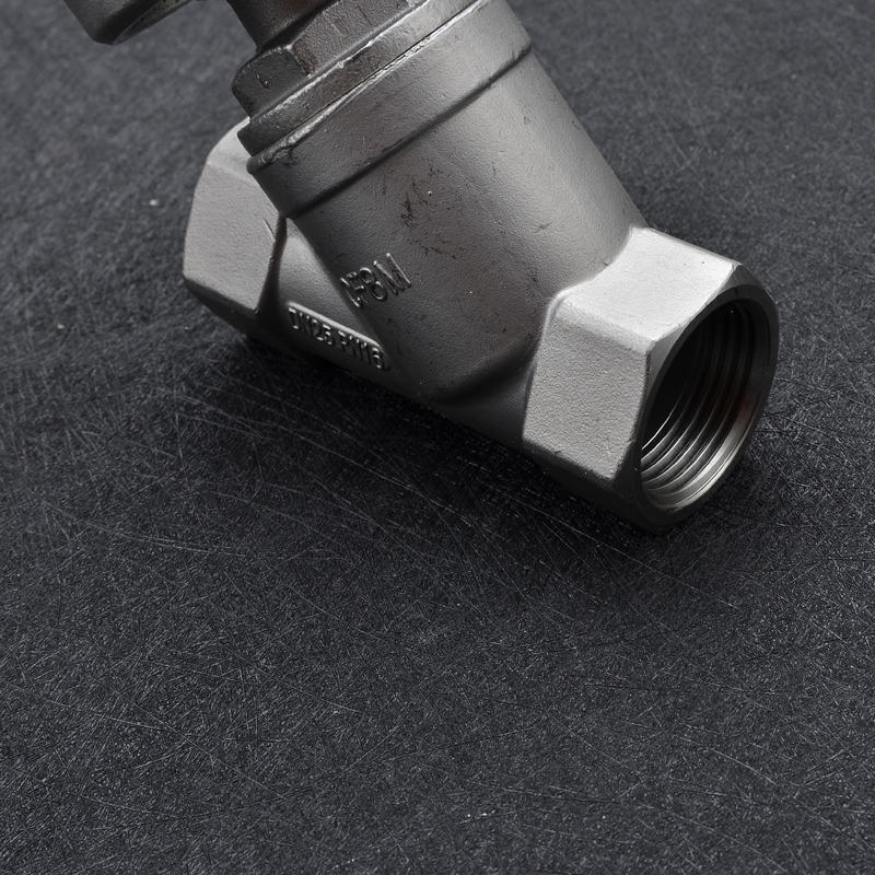 304/316L不锈钢高温蒸汽阀Y型气动角座阀气动阀门DN25 20 40 PN16