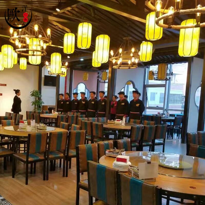 新中式小吊灯仿古餐厅火锅店茶楼过道走廊古典布艺灯笼中国风灯具