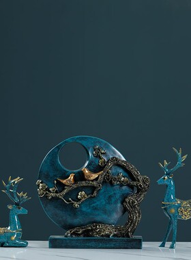 欧式创意轻奢鹿摆件工艺品客厅玄关电视柜酒柜装饰品新婚乔迁礼品