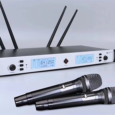 雅普特 专业U段 一拖二真分集无线话筒 舞台演出KTV会议麦克风