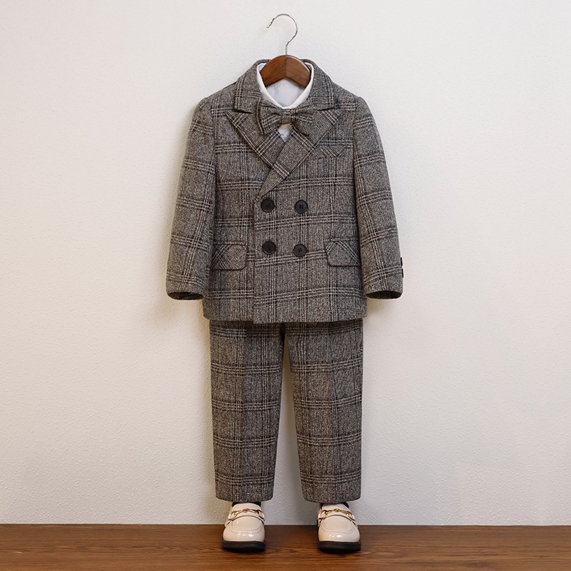 儿童西装套装男童春秋英伦风周岁主持人演出服花童婚礼小男孩礼服