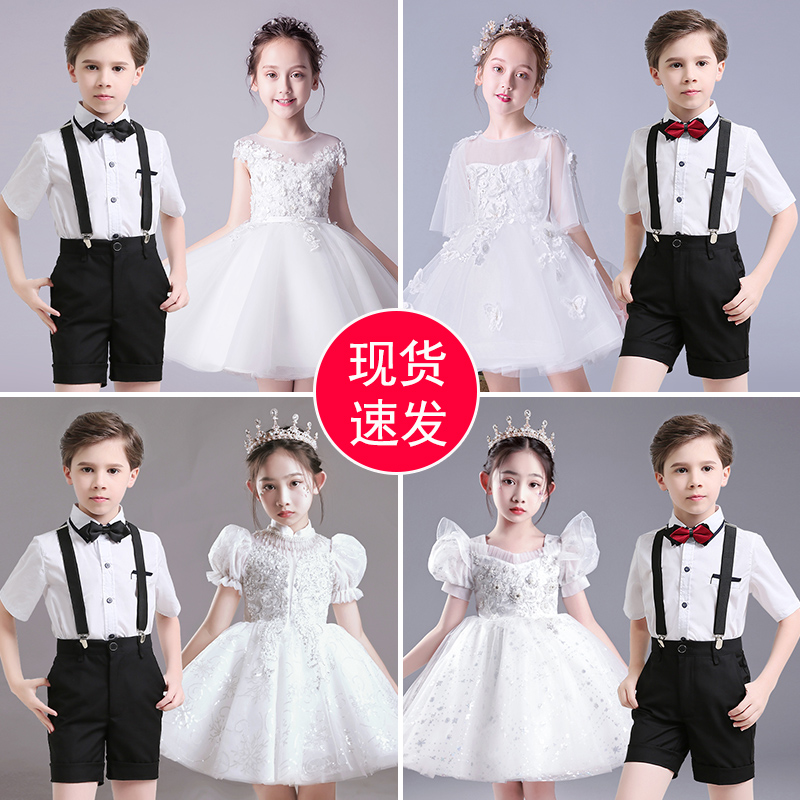 儿童大合唱团演出服小学生朗诵表演服装女童蓬蓬纱裙男孩毕业礼服