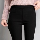 子 高腰显瘦小脚铅笔魔术紧身加绒加厚裤 黑色打底裤 女外穿春秋薄款