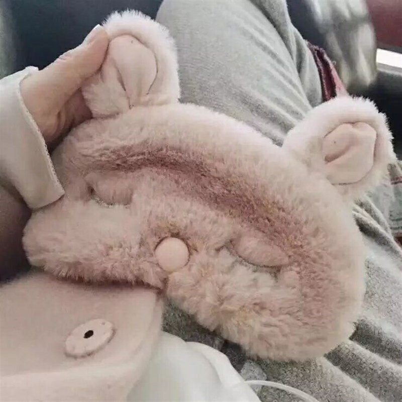 逆天萌!少女心毛绒卡通居家遮光眼罩 飞行睡眠家居日用西班牙O